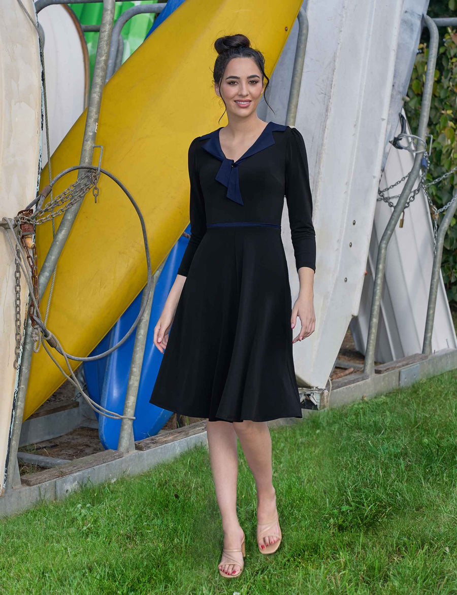 Sloane 'LBD' Sailor Collar Fit and Flare Dress NEW ARRIVAL