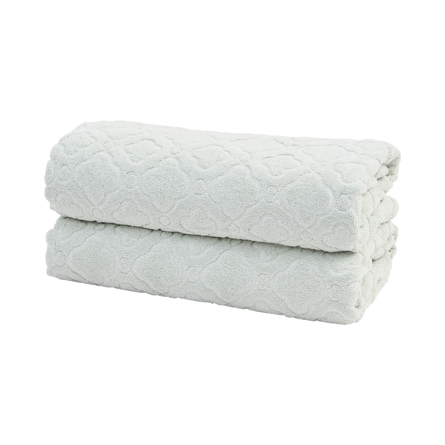 Set of 2 Cotton Bath Sheets - Aqua