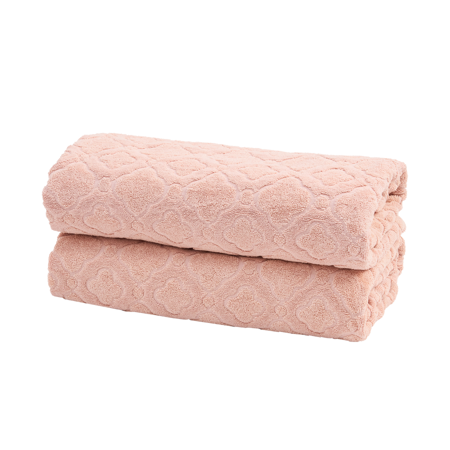 Set of 2 Cotton Bath Sheets - Dusty Pink