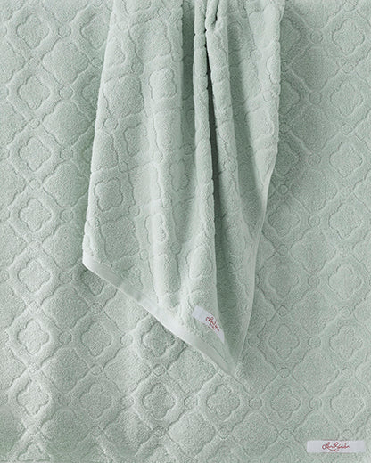 Set of 2 Cotton Bath Towels - Aqua