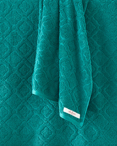 Set of 2 Cotton Bath Towels - Peacock