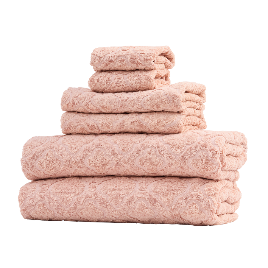 Set of 2 Cotton Bath Towels - Dusty Pink