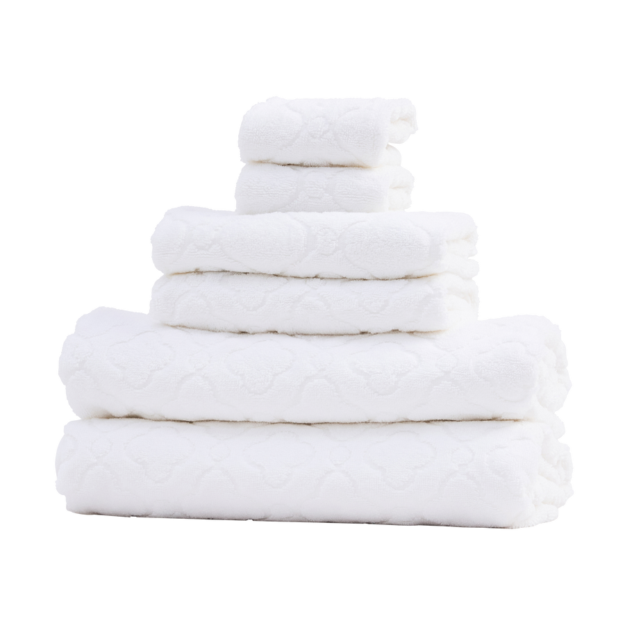 Set of 2 Cotton Bath Towels - White
