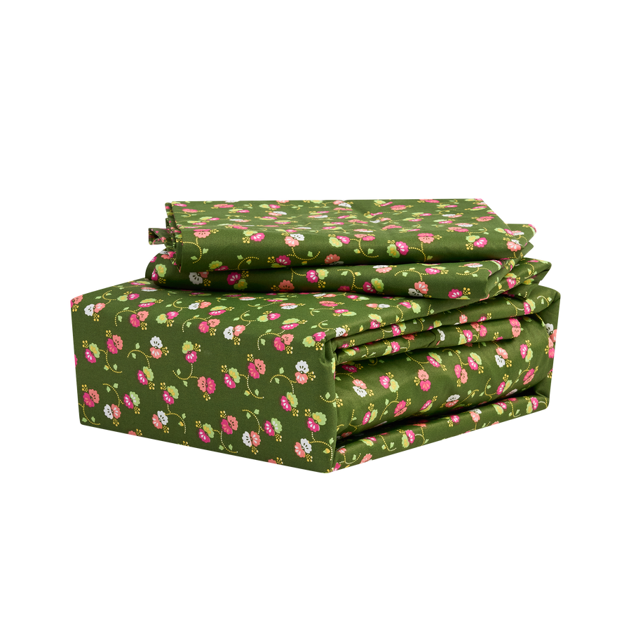 400TC Organic Cotton Sateen Sheet Set - Dotty Delight