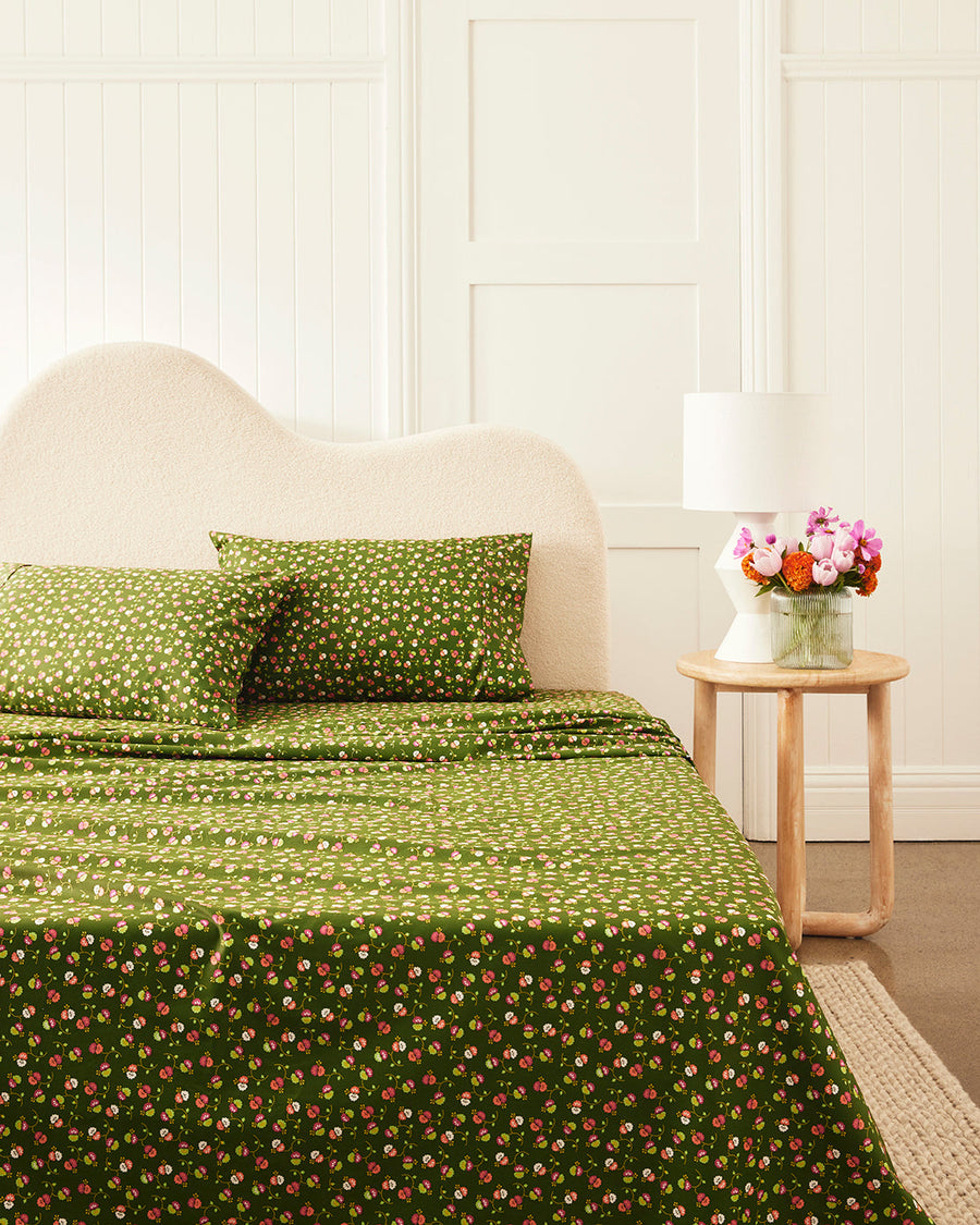 400TC Organic Cotton Sateen Sheet Set - Dotty Delight