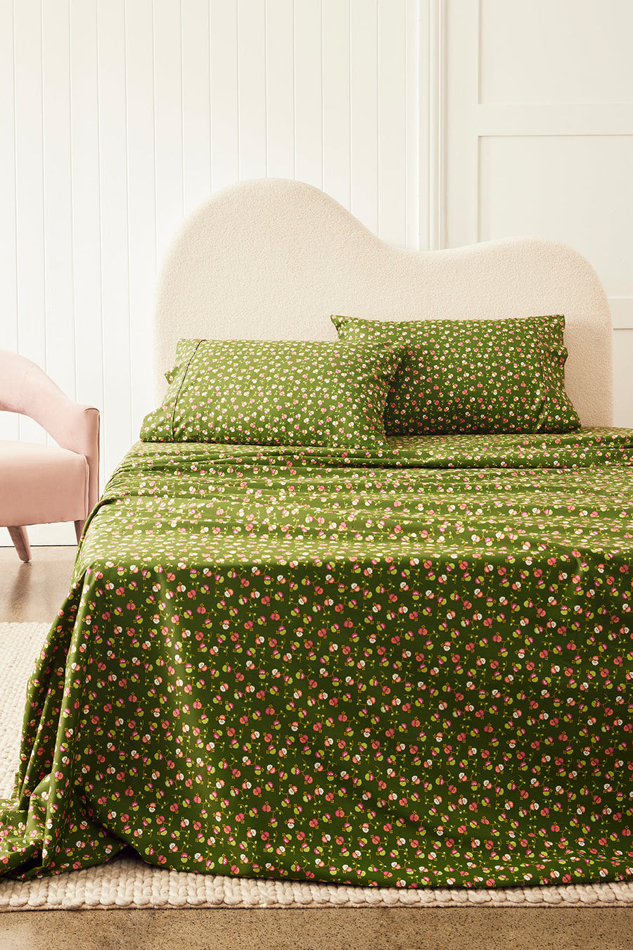 400TC Organic Cotton Sateen Sheet Set - Dotty Delight