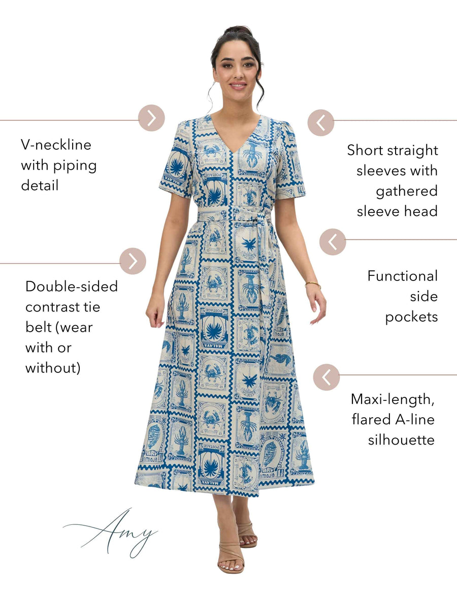 Amy 'Love Letters' A-Line Maxi Dress XXS (6 AU)
