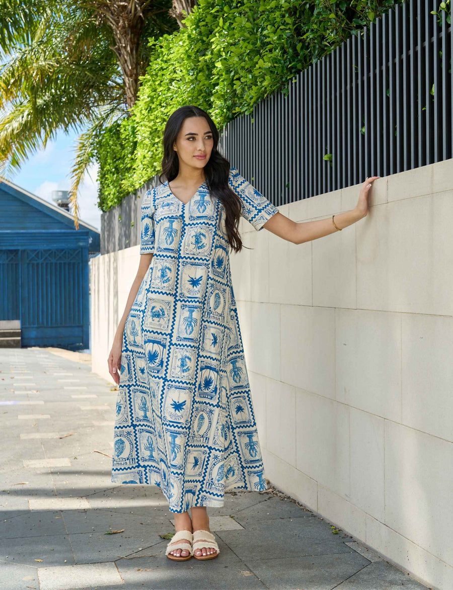 Amy 'Love Letters' A-Line Maxi Dress XXS (6 AU)
