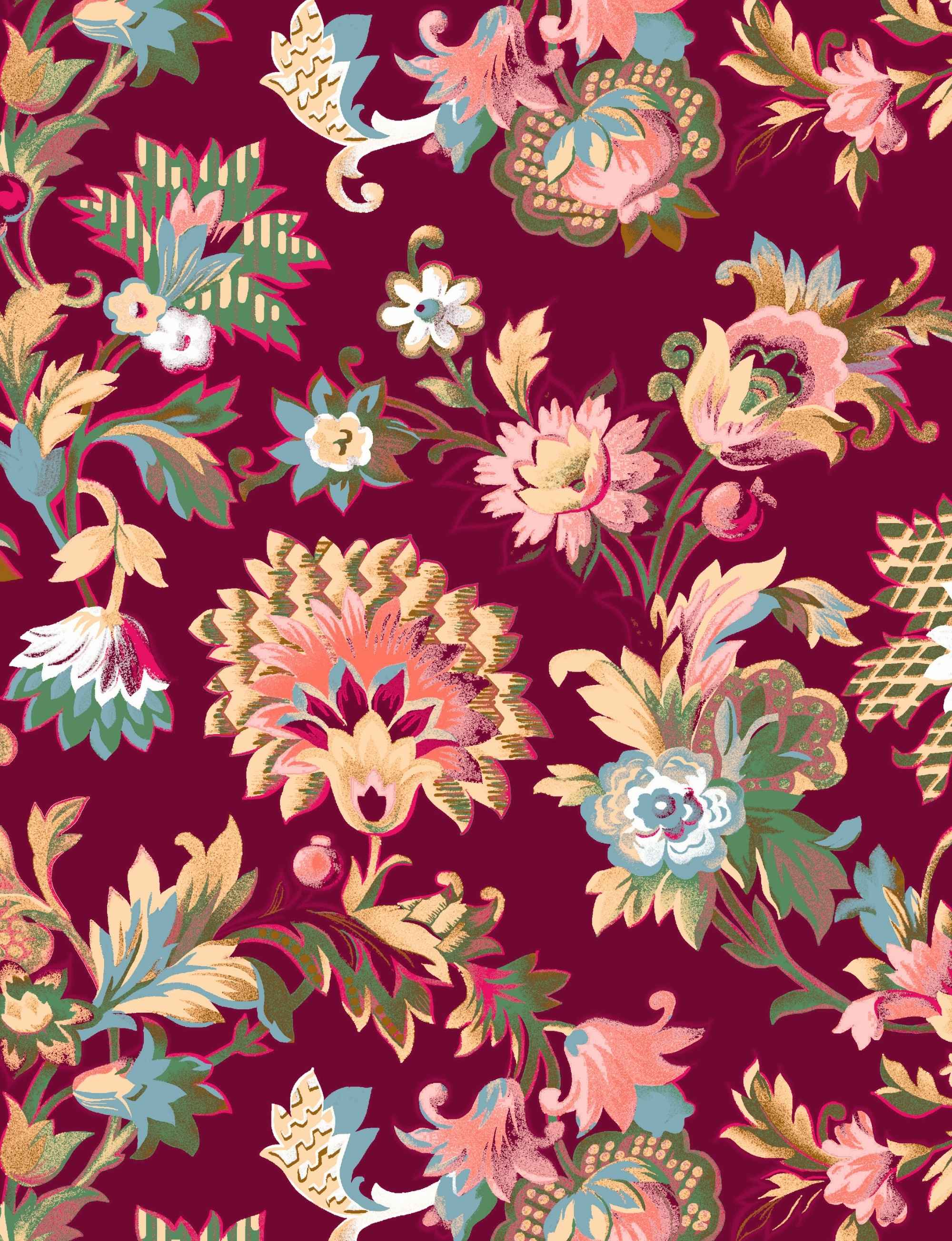 Lilith 'Mulberry Rococo' Fit & Flare Dress