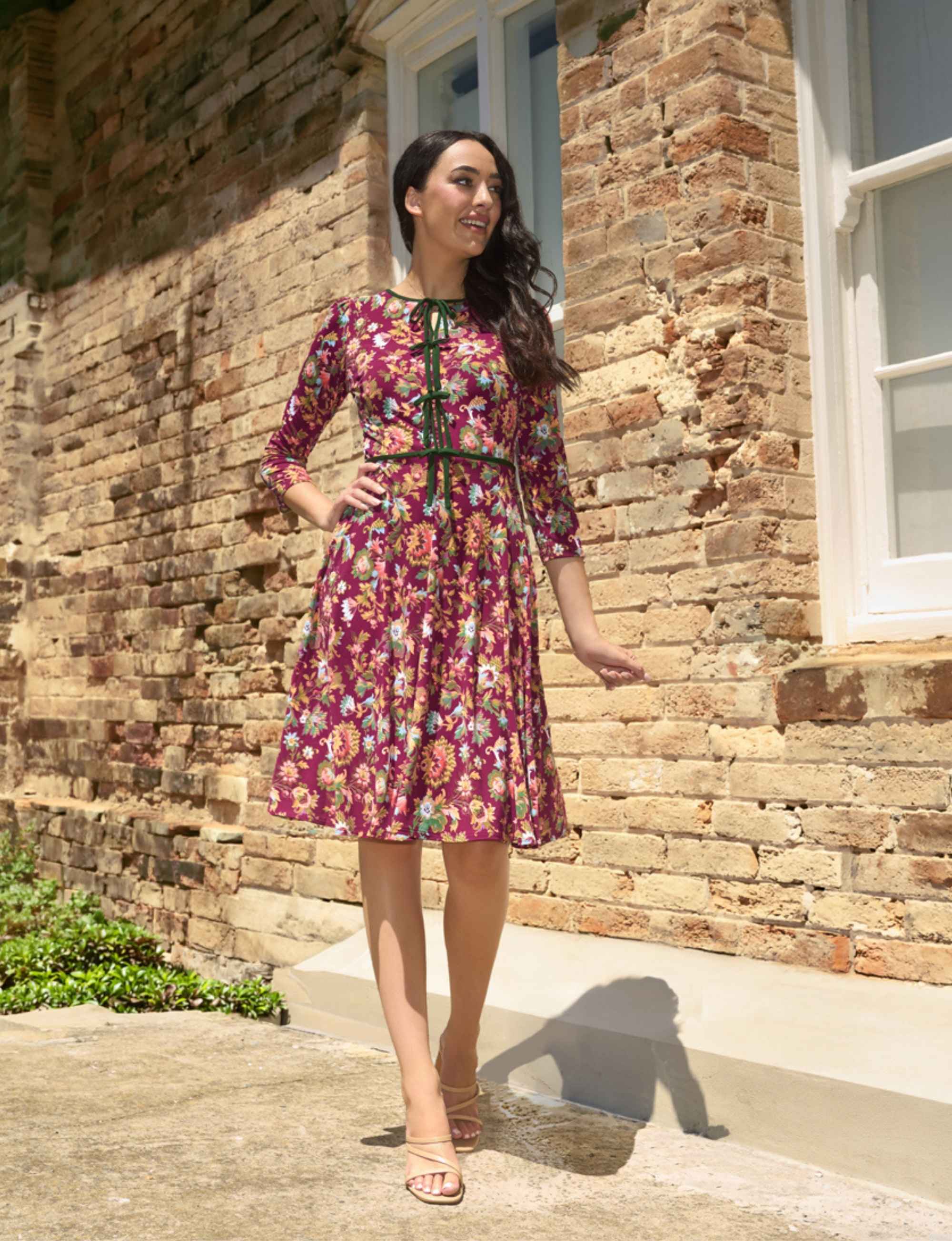 Lilith 'Mulberry Rococo' Fit & Flare Dress