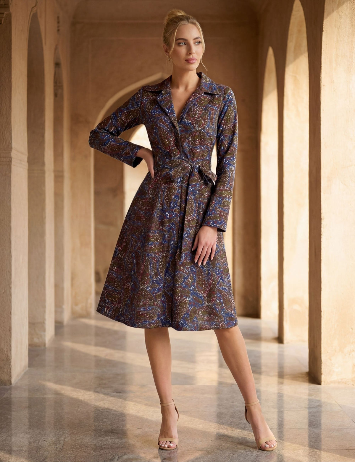 Paislee 'Paisley Sketch' Structure Shirtdress