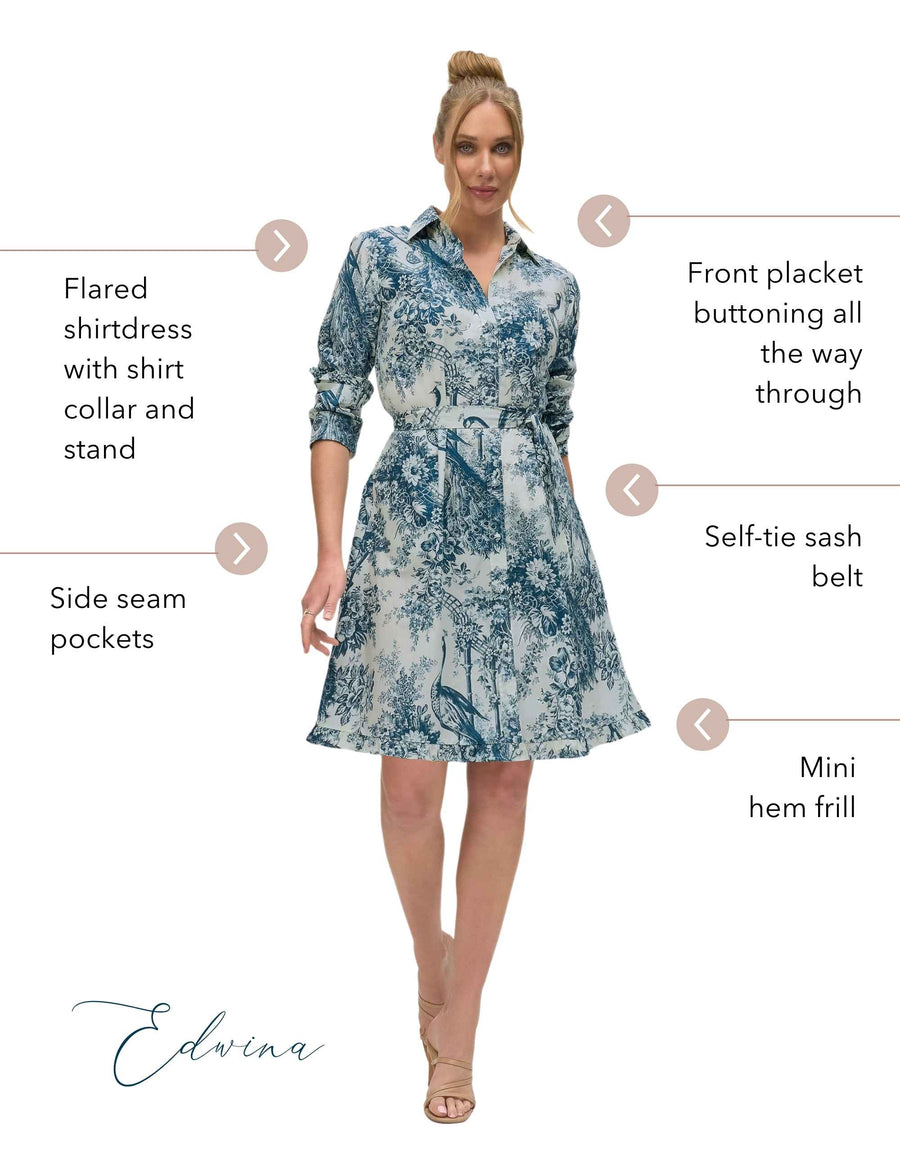Edwina 'Paradise' 100% Cotton Shirtdress