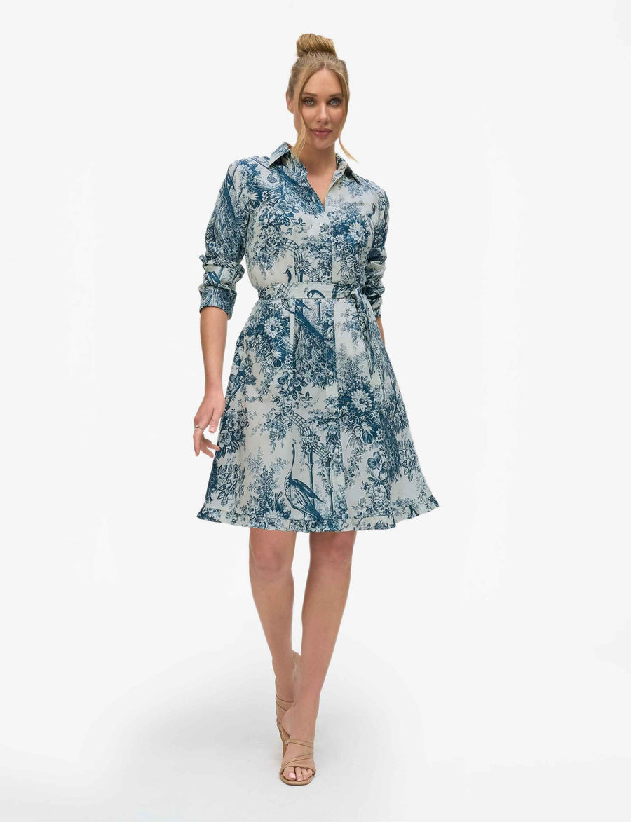 Edwina 'Paradise' 100% Cotton Shirtdress