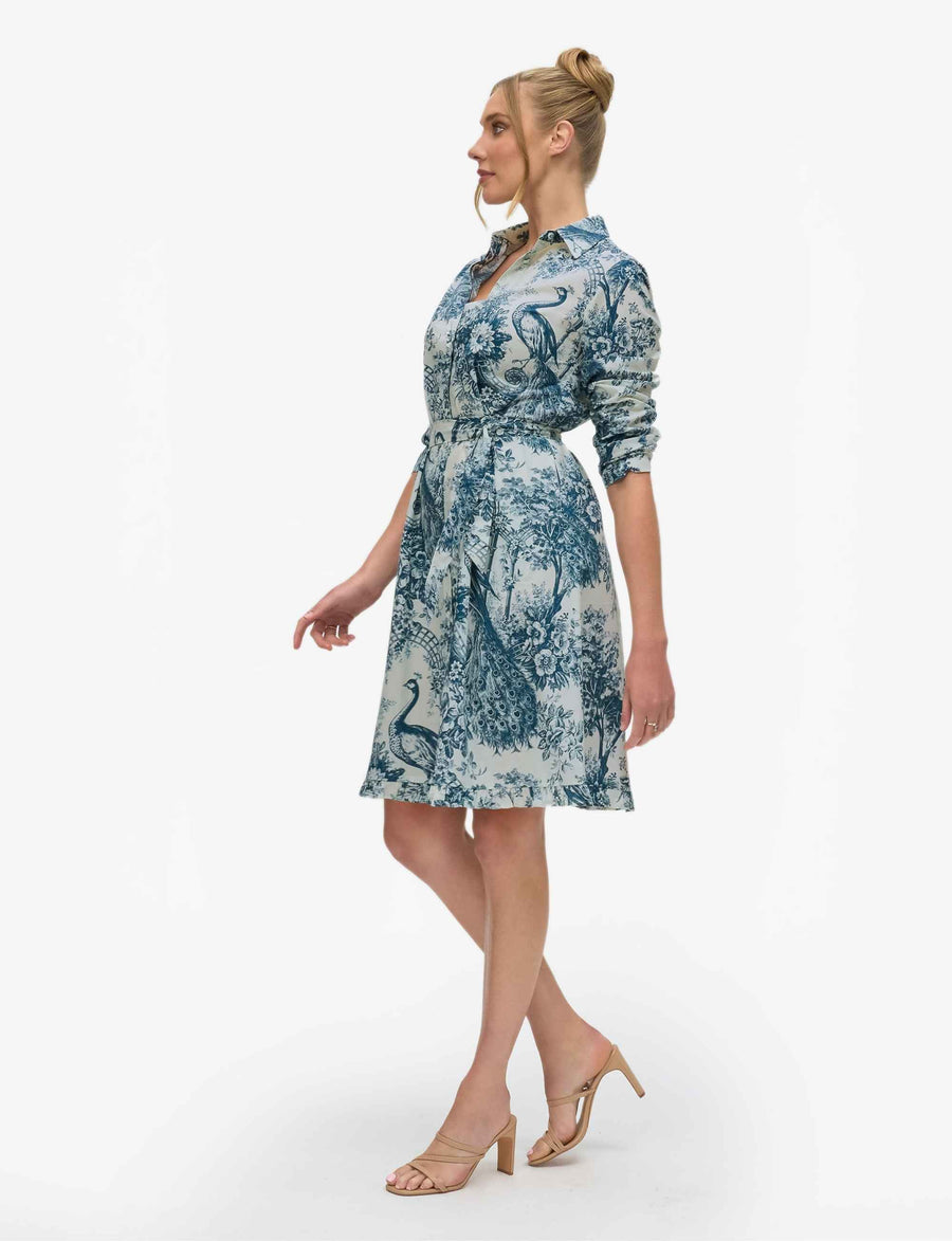 Edwina 'Paradise' 100% Cotton Shirtdress