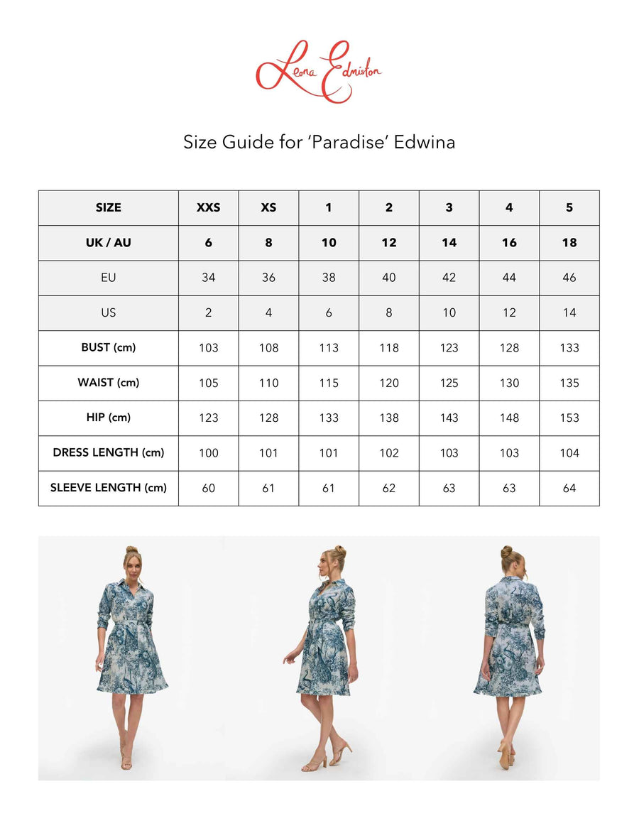Edwina 'Paradise' 100% Cotton Shirtdress