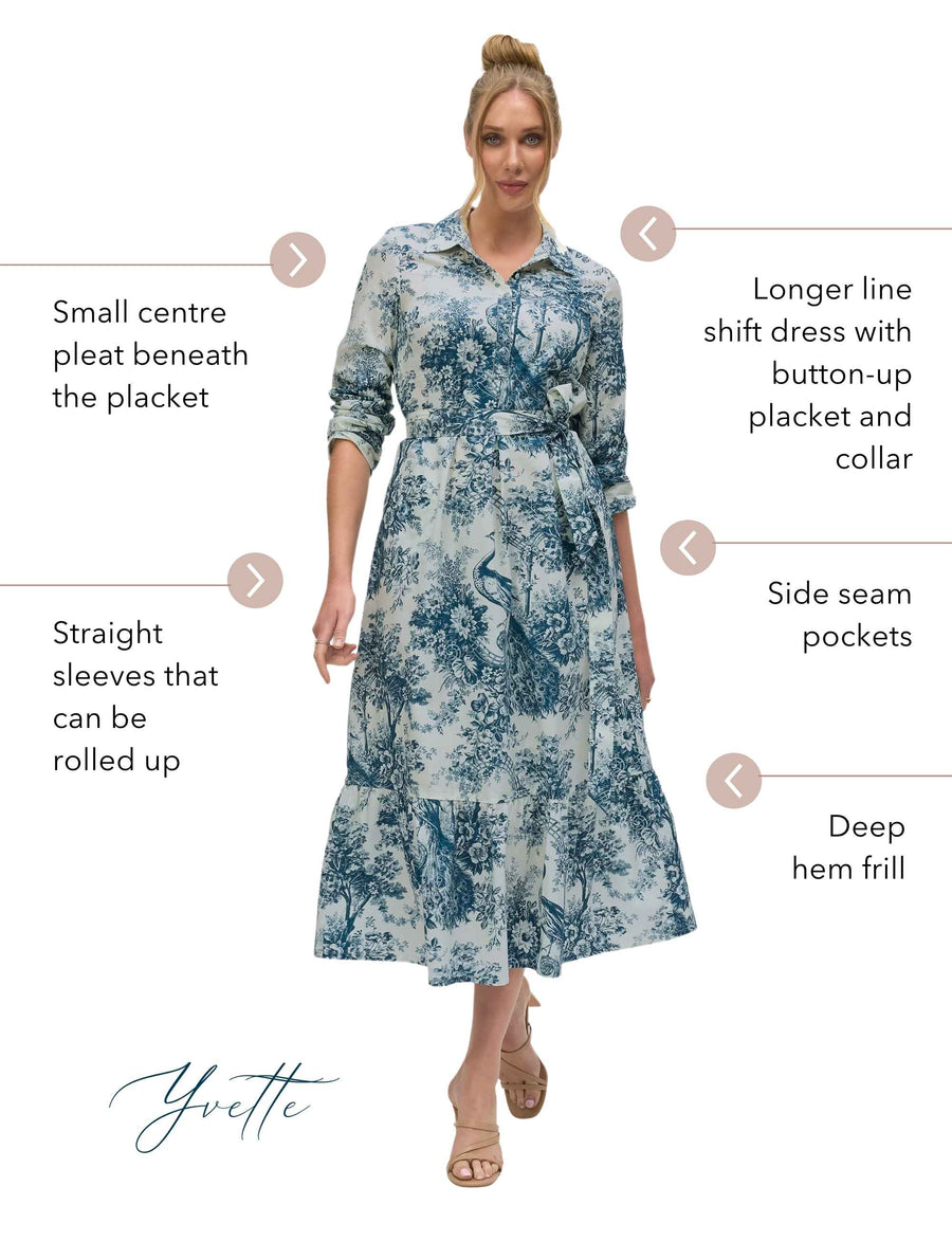 Yvette 'Paradise' 100% Cotton Looser Fit Shift Dress