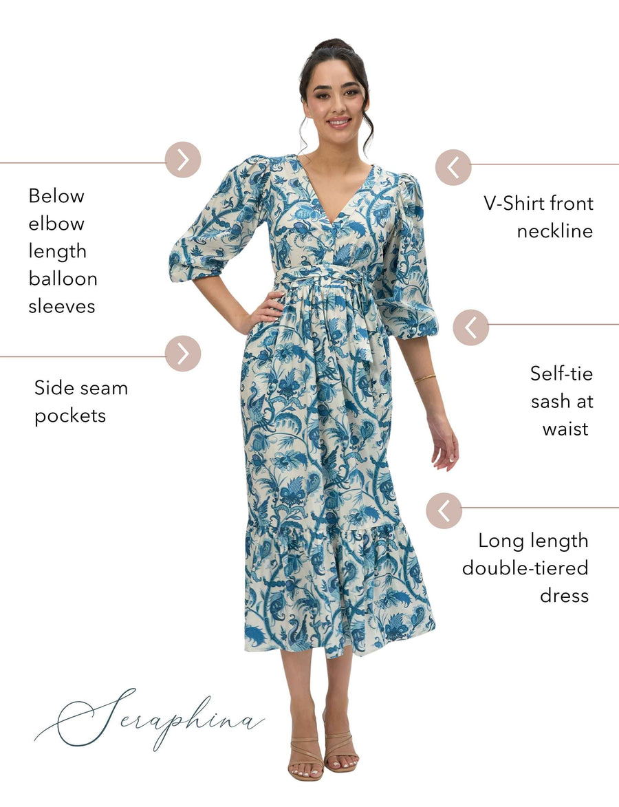 Seraphina 'Phoenix Rising' Maxi Pocket Dress