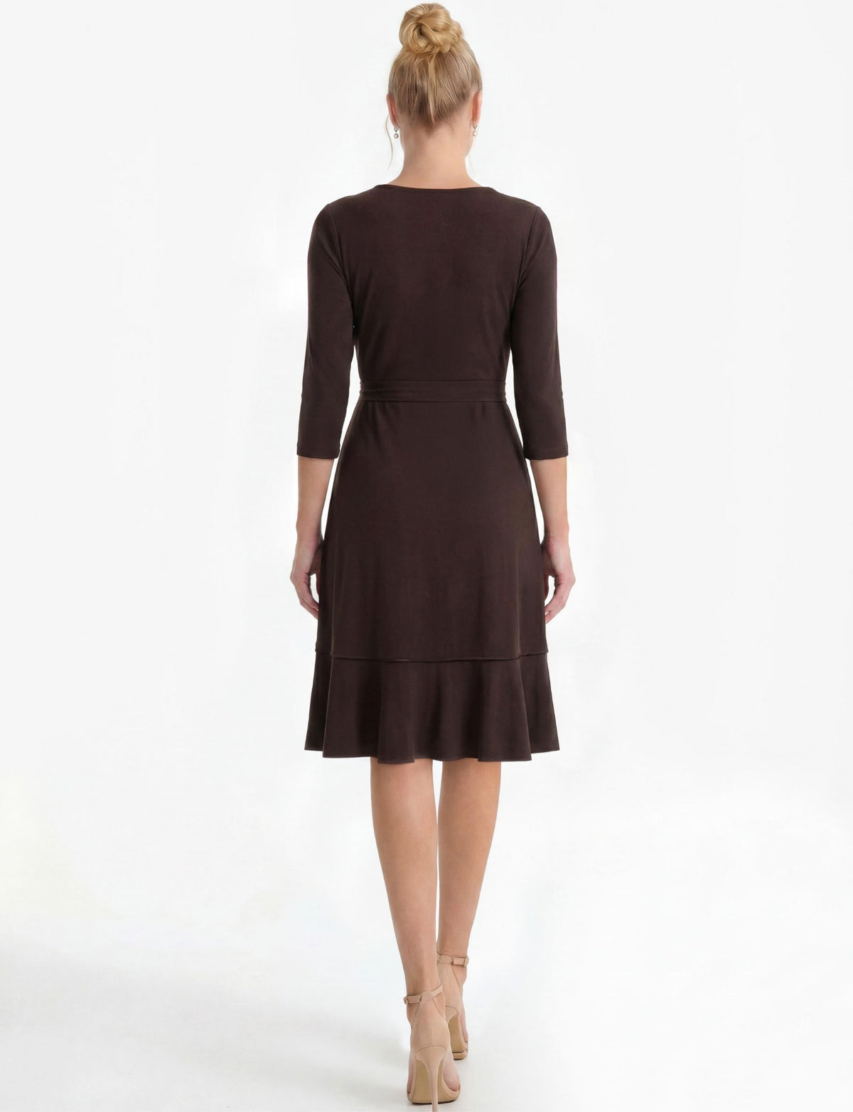Faye True Wrap Dress - Chocolate Brown