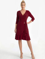 Faye True Wrap Dress - Red