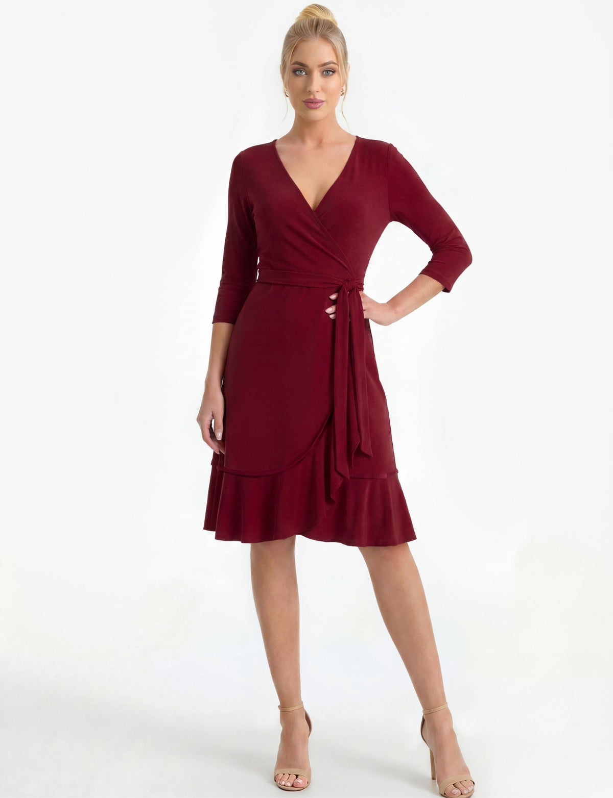 Faye True Wrap Dress - Red
