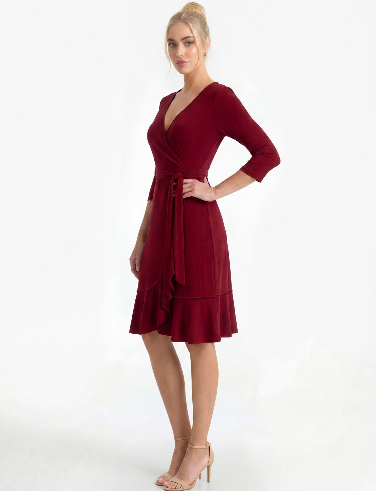 Faye True Wrap Dress - Red