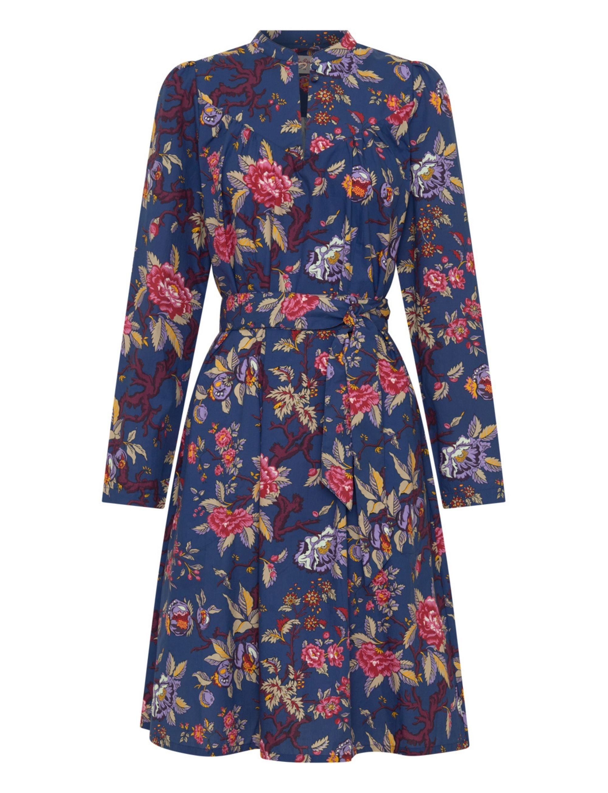 Marceline 'Pomegranate' Mock Neck Long Sleeve Knee-Length Dress