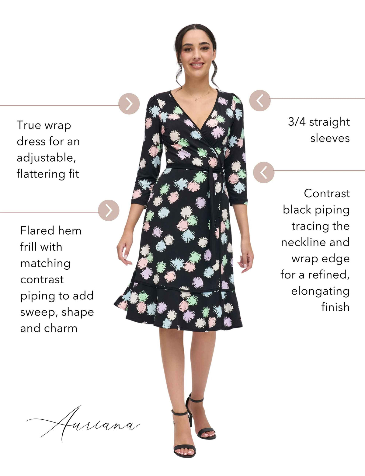 Auriana 'Powder Puff' True Wrap Dress