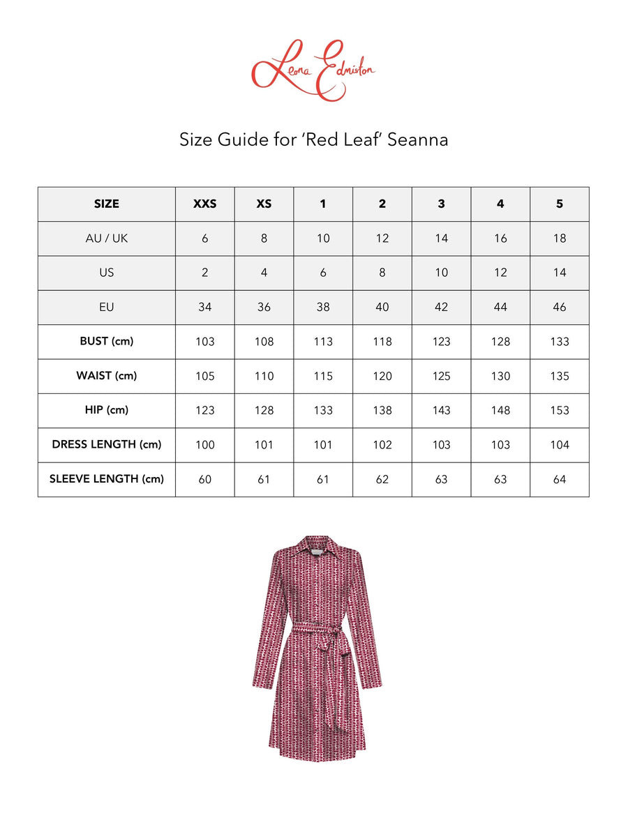 Seanna 'Red Leaf' Limited Edition Shirtdress ONLY 9 PIECES MADE