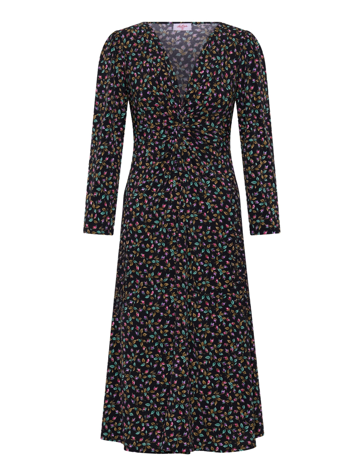 Tracy 'Rose Bud' V-Neck Twist Front Midi Dress