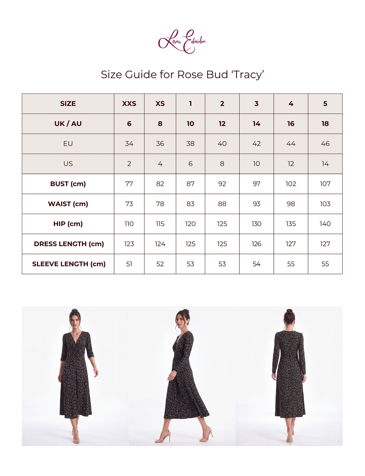 Tracy 'Rose Bud' V-Neck Twist Front Midi Dress