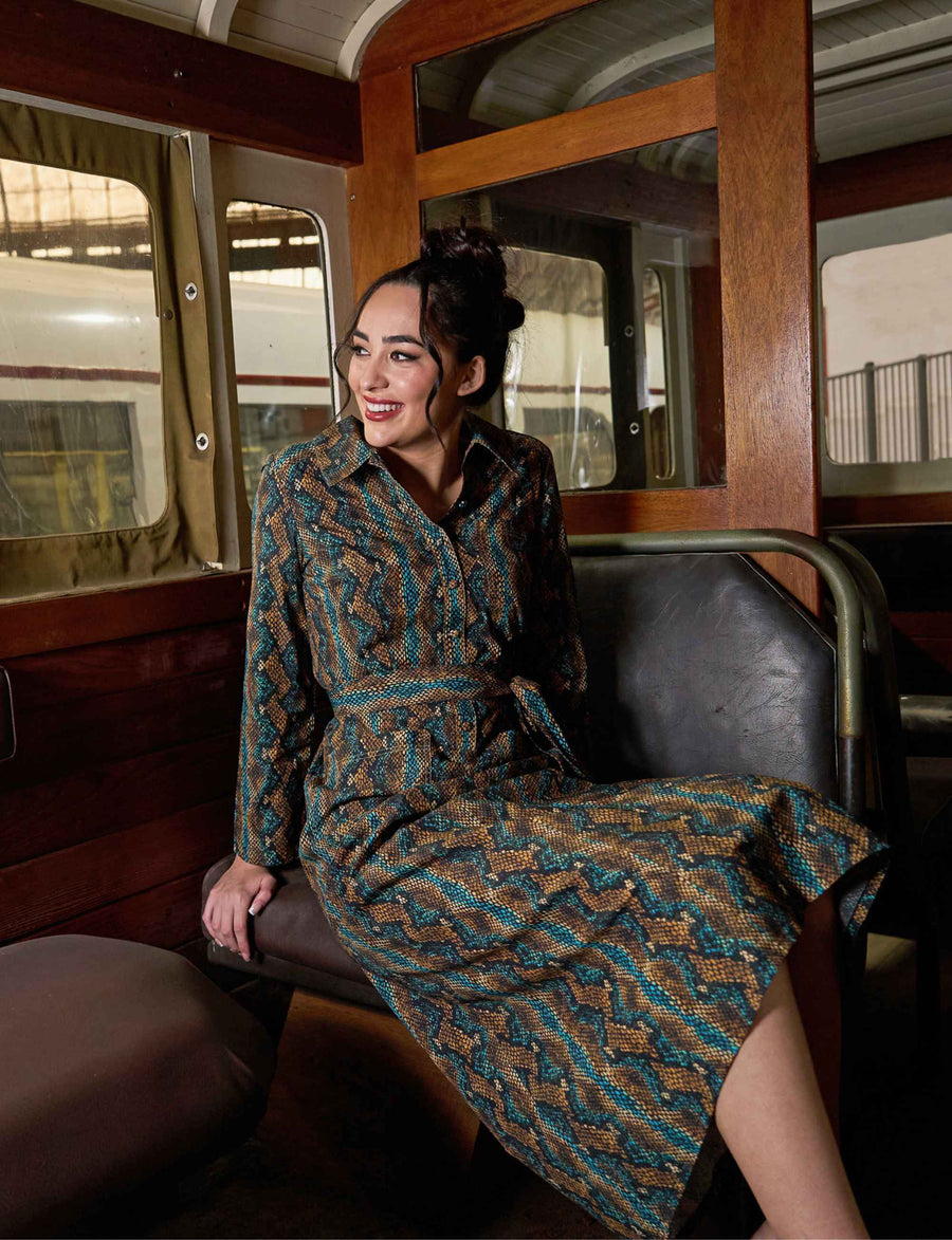 Fiona 'Snake Charmer' A-Line Shirtdress NEW ARRIVAL