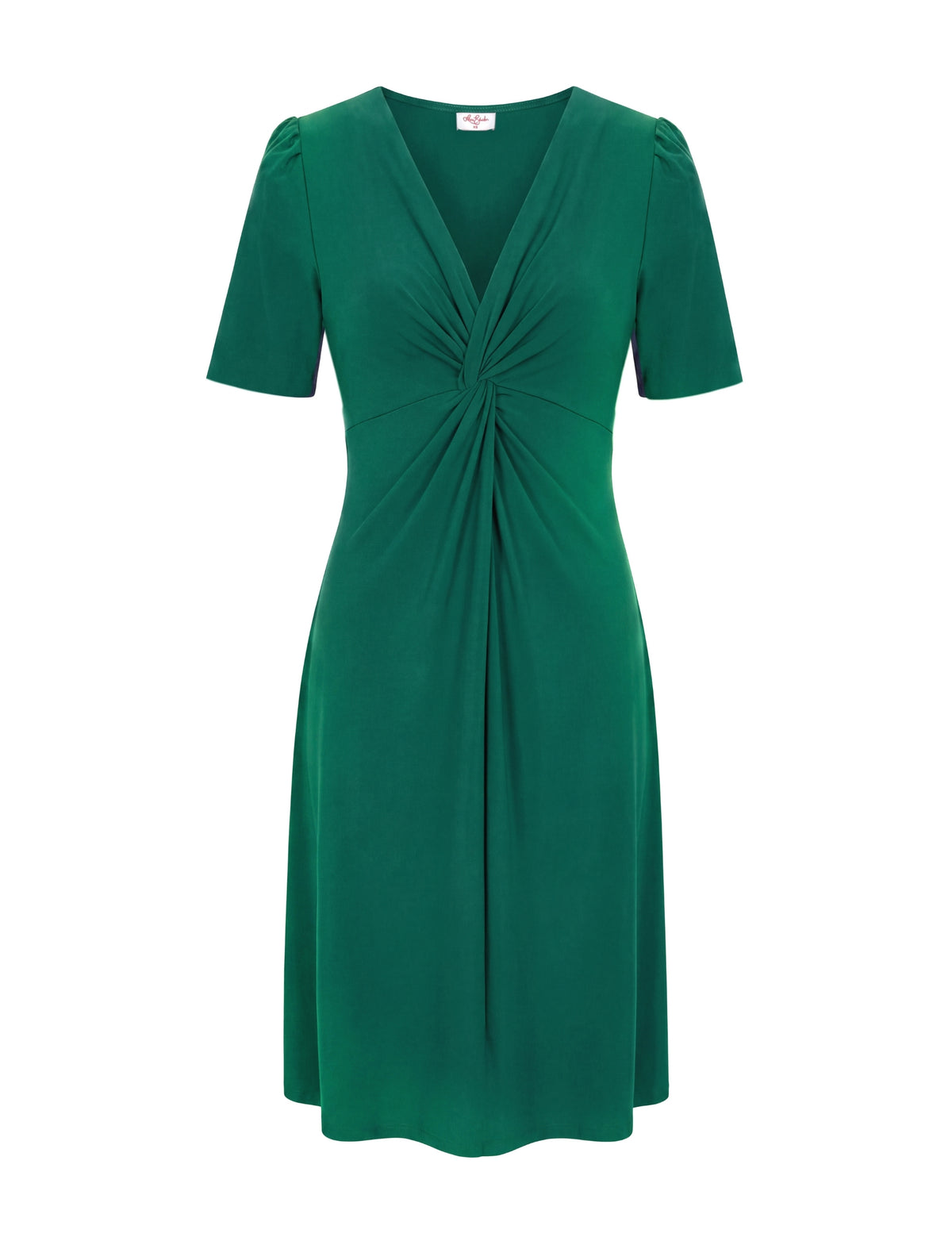 Sophie V-Neck Twist Front Dress - Jade