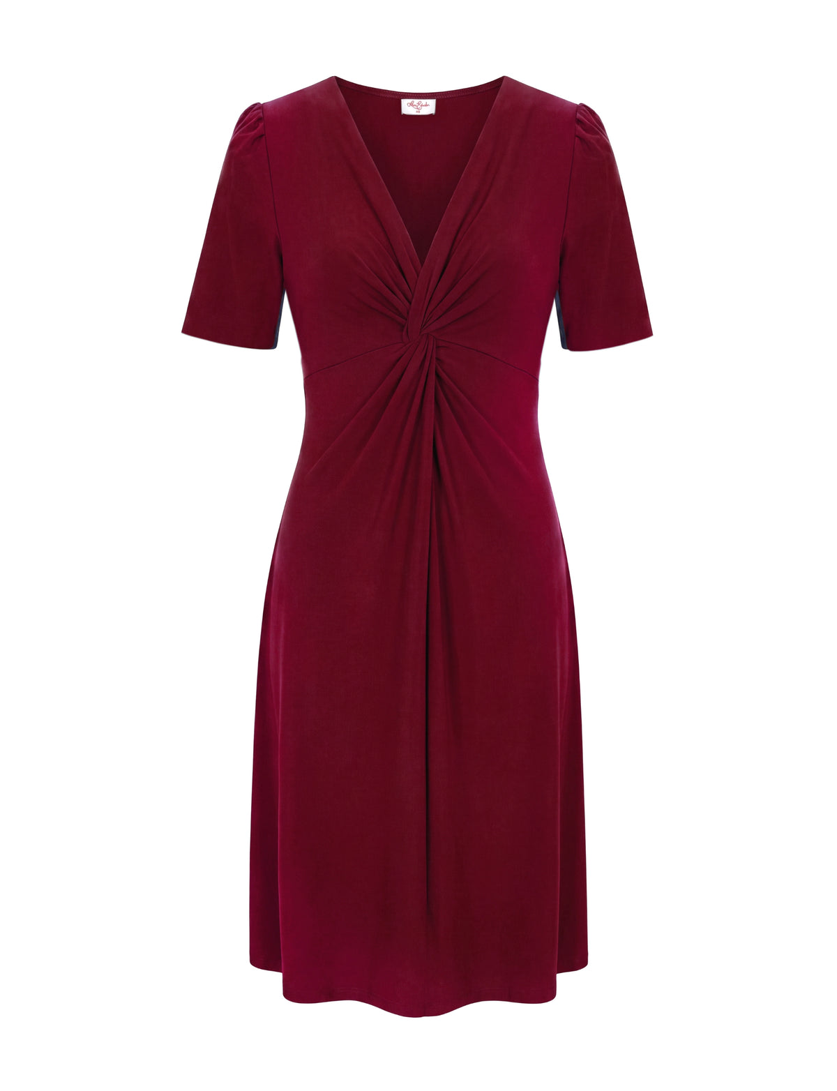 Sophie V-Neck Twist Front Dress - Raspberry