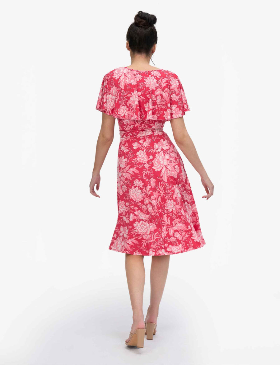 Peaches 'Strawberry Spritz' Faux Wrap with Cape