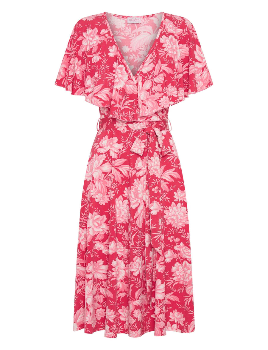 Peaches 'Strawberry Spritz' Faux Wrap with Cape