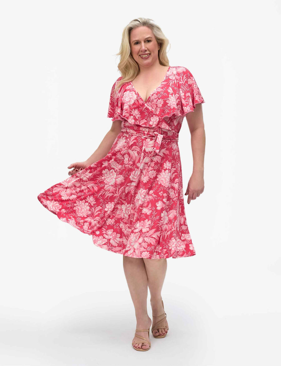 Peaches 'Strawberry Spritz' Faux Wrap with Cape