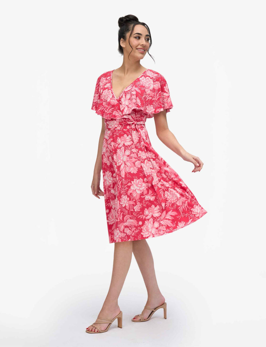 Peaches 'Strawberry Spritz' Faux Wrap with Cape