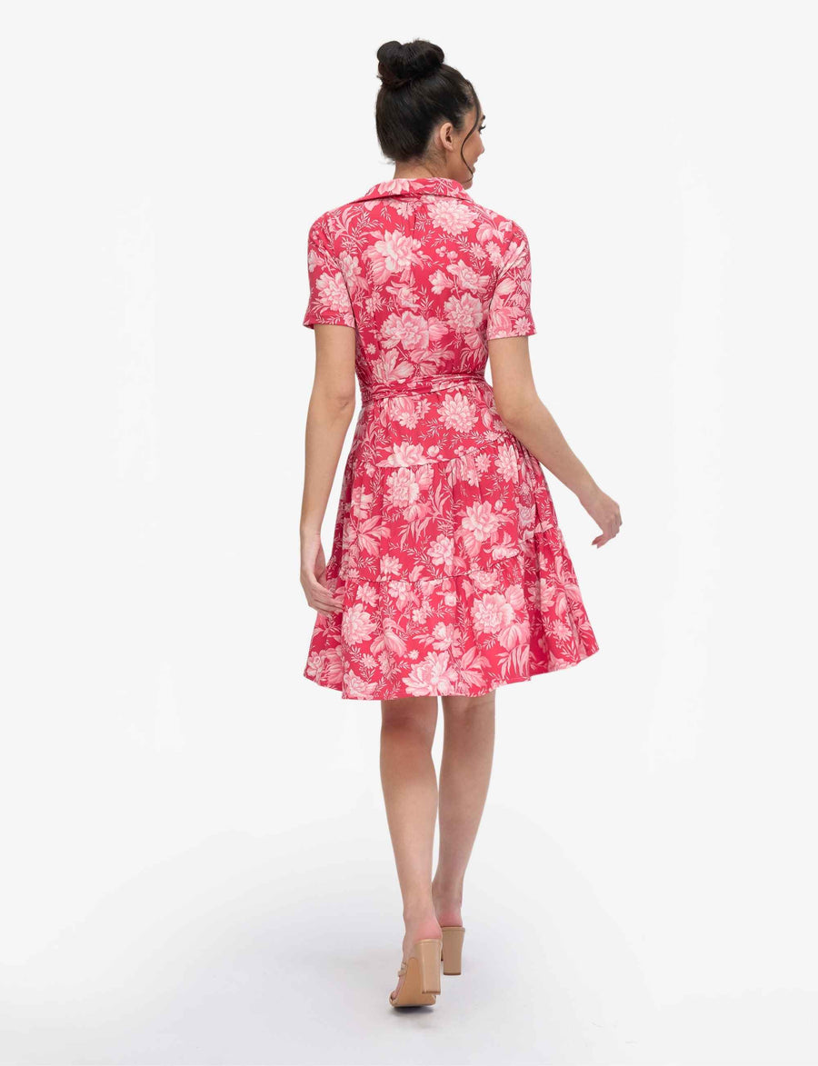 Poppy 'Strawberry Spritz' Shirtmaker Shift Dress