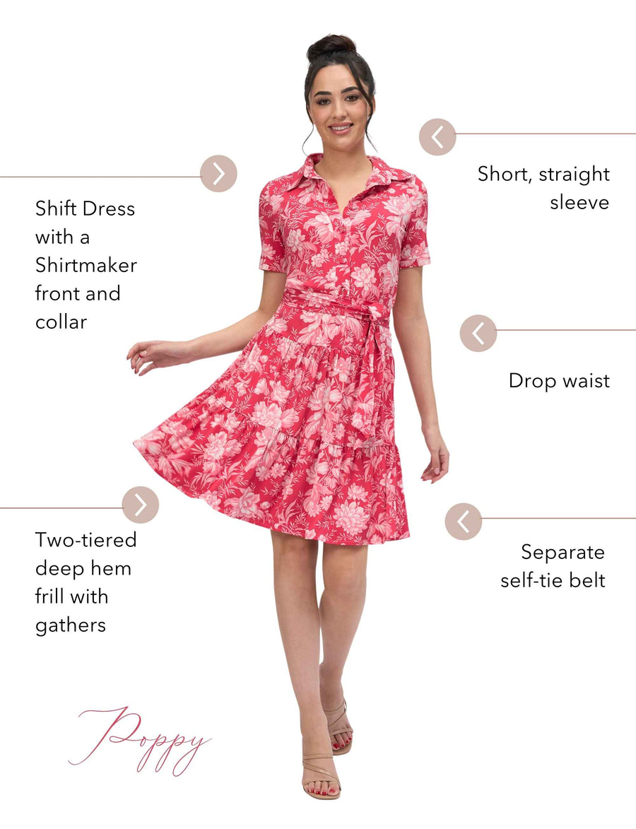 Poppy 'Strawberry Spritz' Shirtmaker Shift Dress
