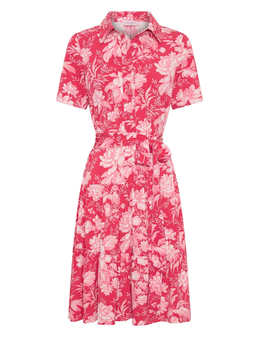 Poppy 'Strawberry Spritz' Shirtmaker Shift Dress