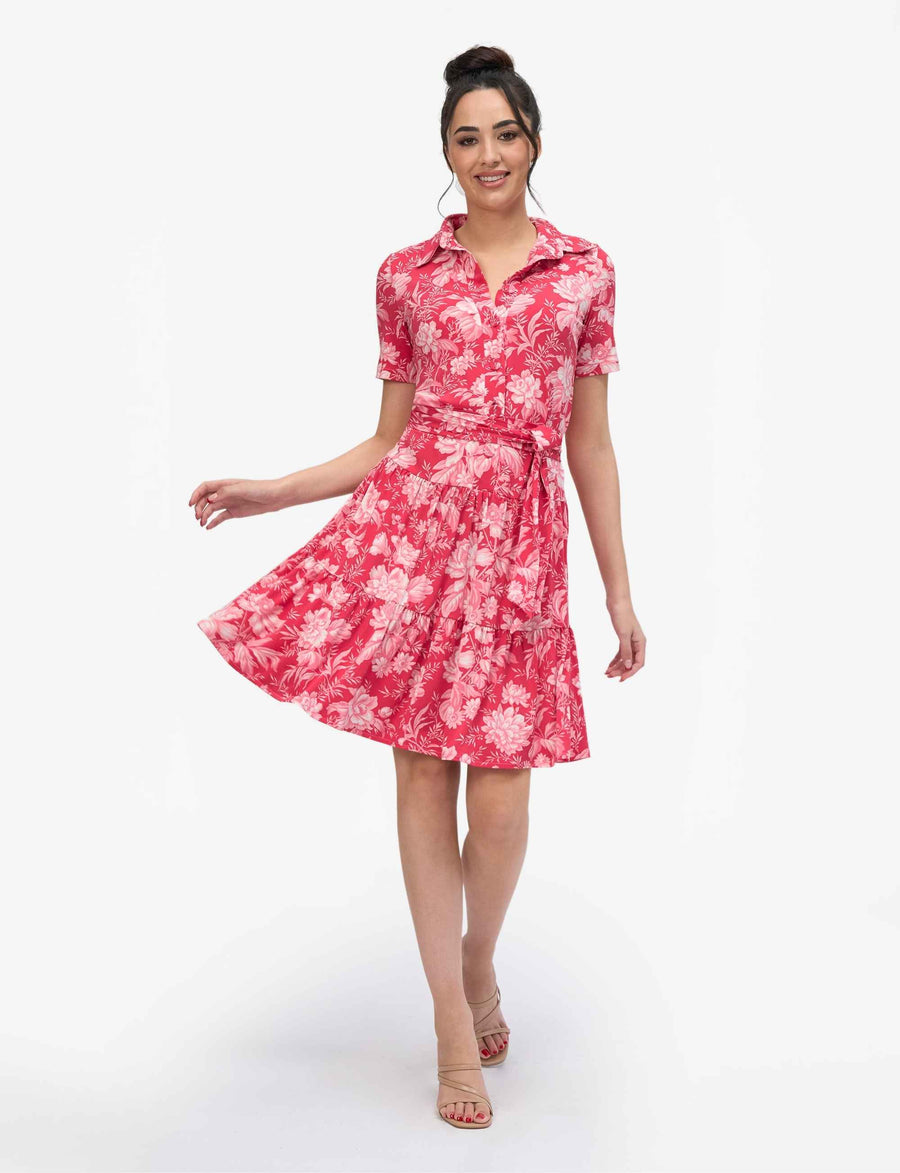 Poppy 'Strawberry Spritz' Shirtmaker Shift Dress