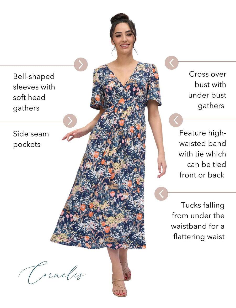Cornelis 'Tulip Fields' Empire Line Dress