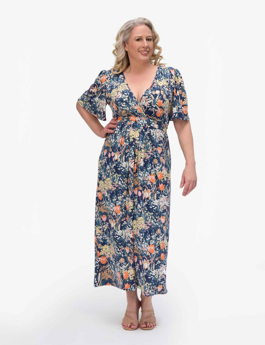 Cornelis 'Tulip Fields' Empire Line Dress