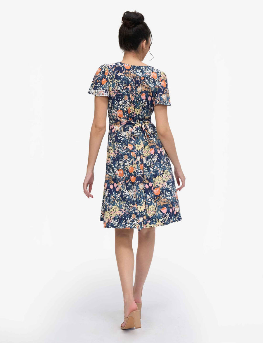 Jacoba 'Tulip Fields' Butterfly Sleeve Dress