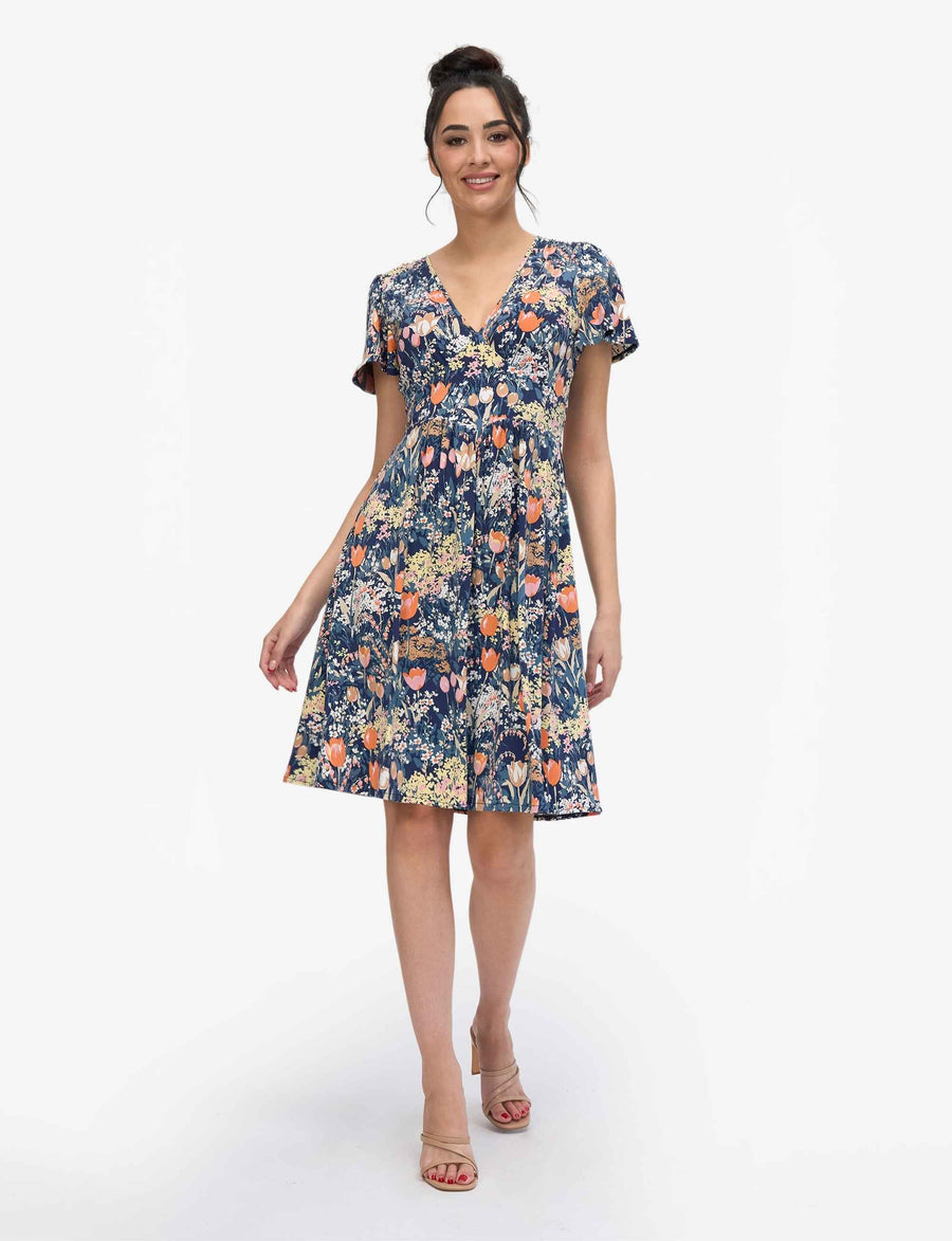 Jacoba 'Tulip Fields' Butterfly Sleeve Dress