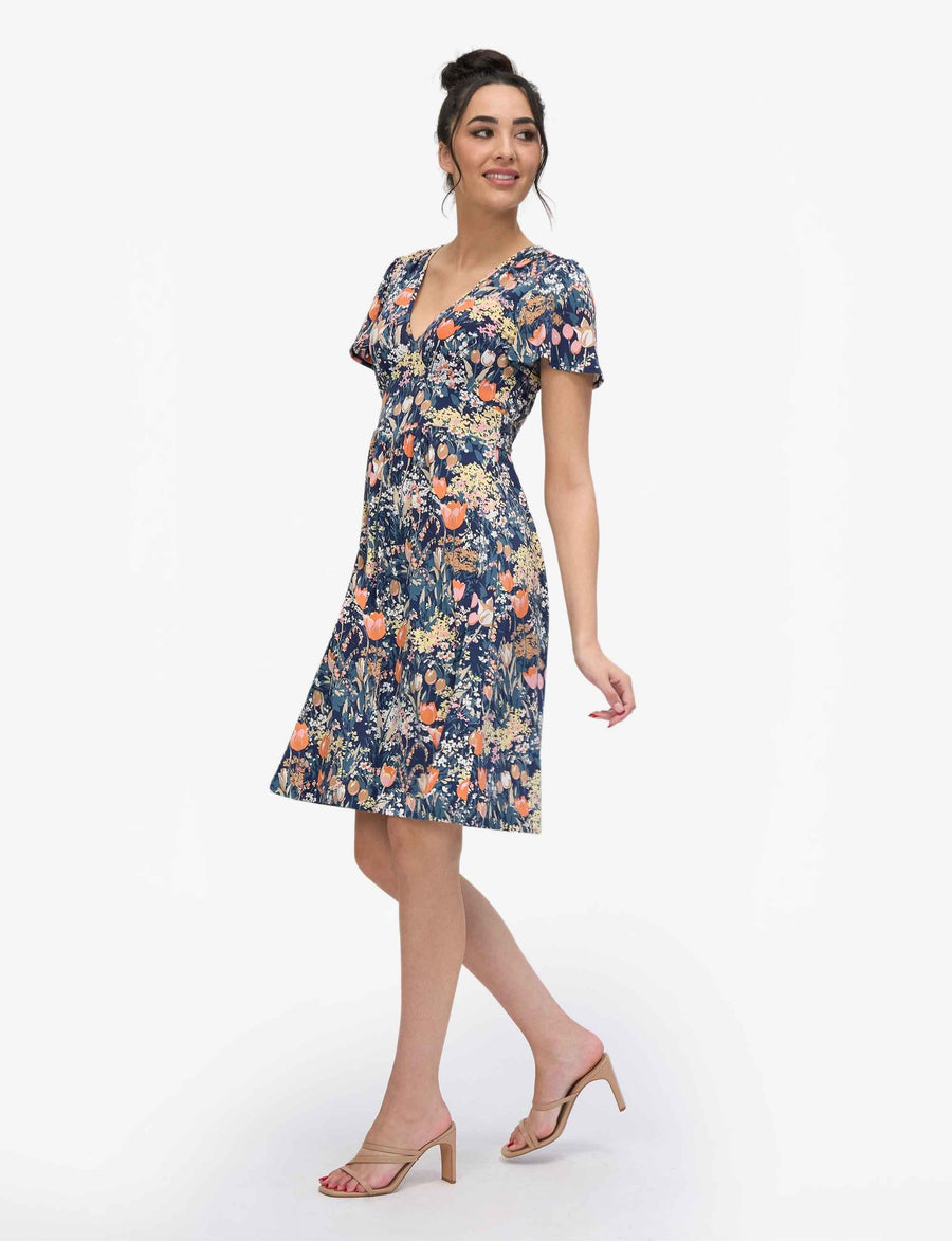 Jacoba 'Tulip Fields' Butterfly Sleeve Dress