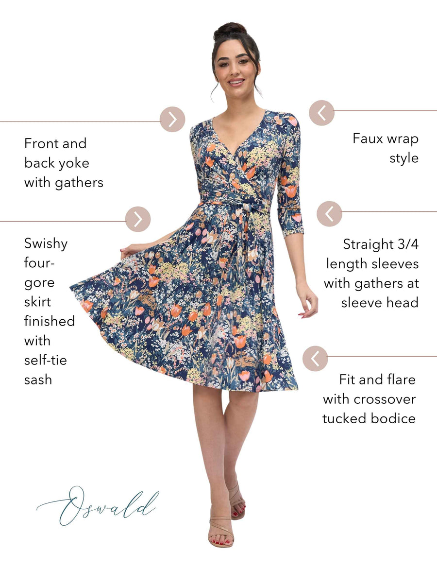 Oswald 'Tulip Fields' Faux Wrap Dress