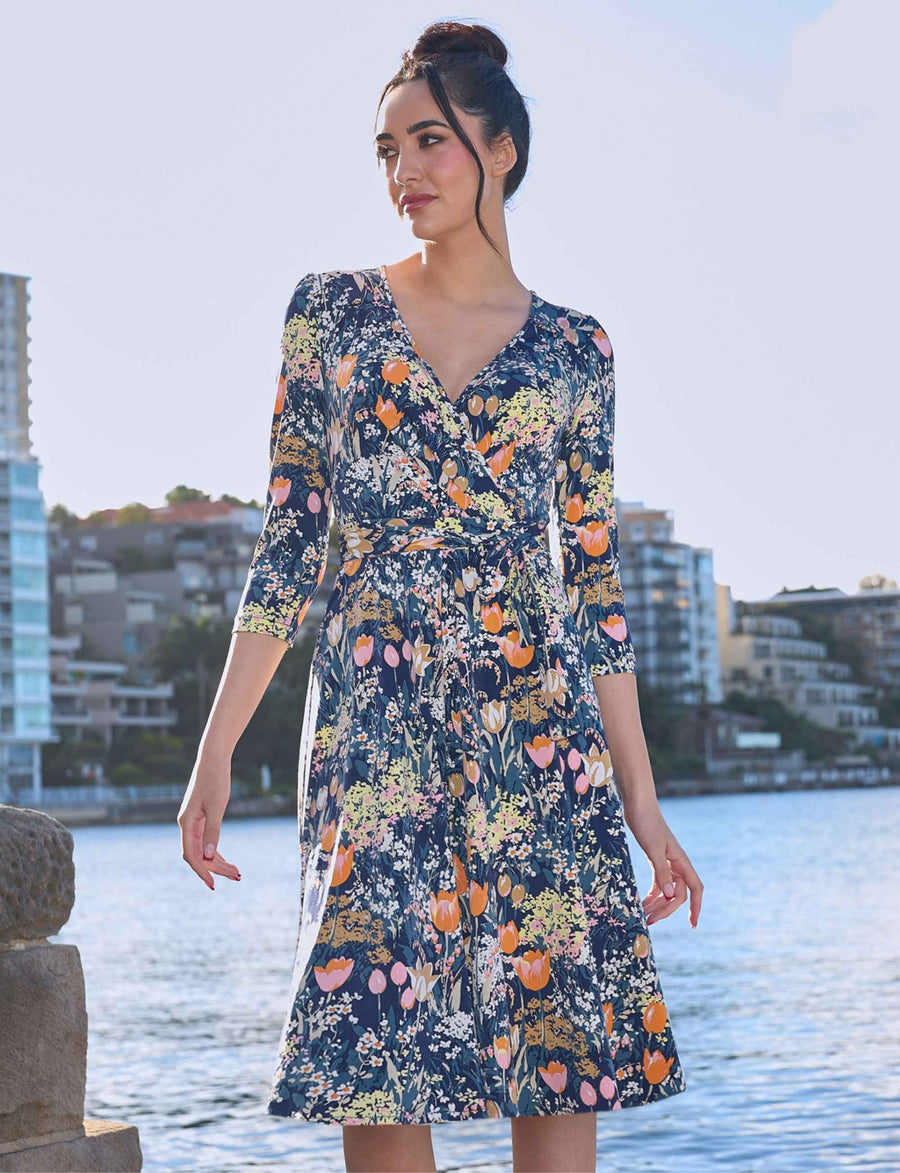Oswald 'Tulip Fields' Faux Wrap Dress