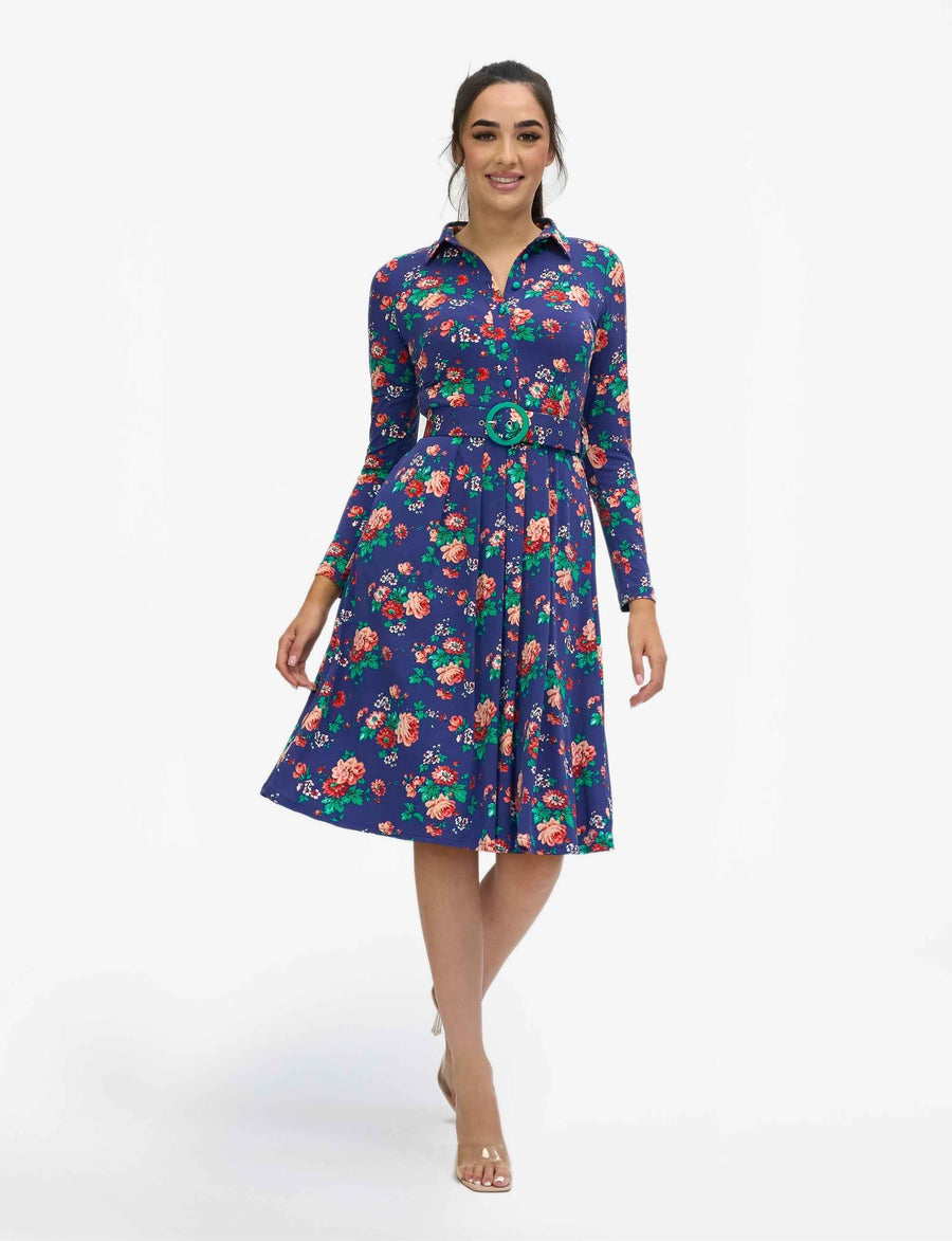 Britta 'Winter Rose' Shirtdress with Belt NEW ARRIVAL