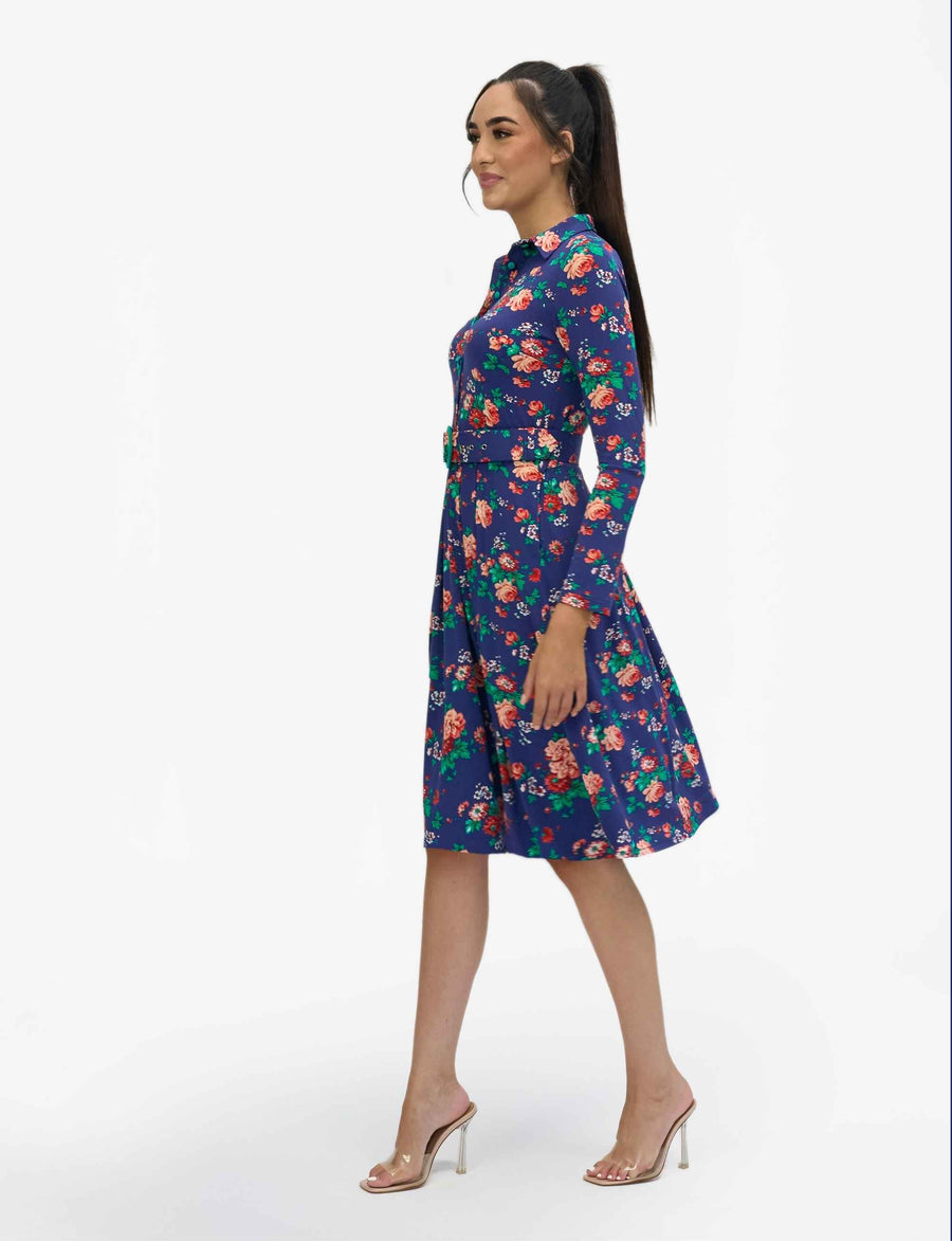 Britta 'Winter Rose' Shirtdress with Belt NEW ARRIVAL